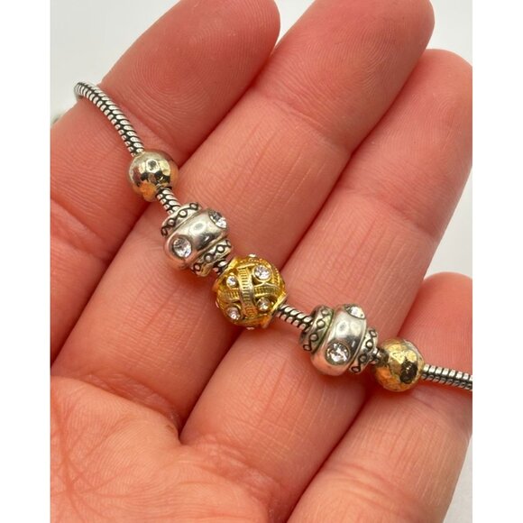 Brighton Bracelet With Heart & Beaded Charms Silver & Gold-Tone - Picture 9 of 9